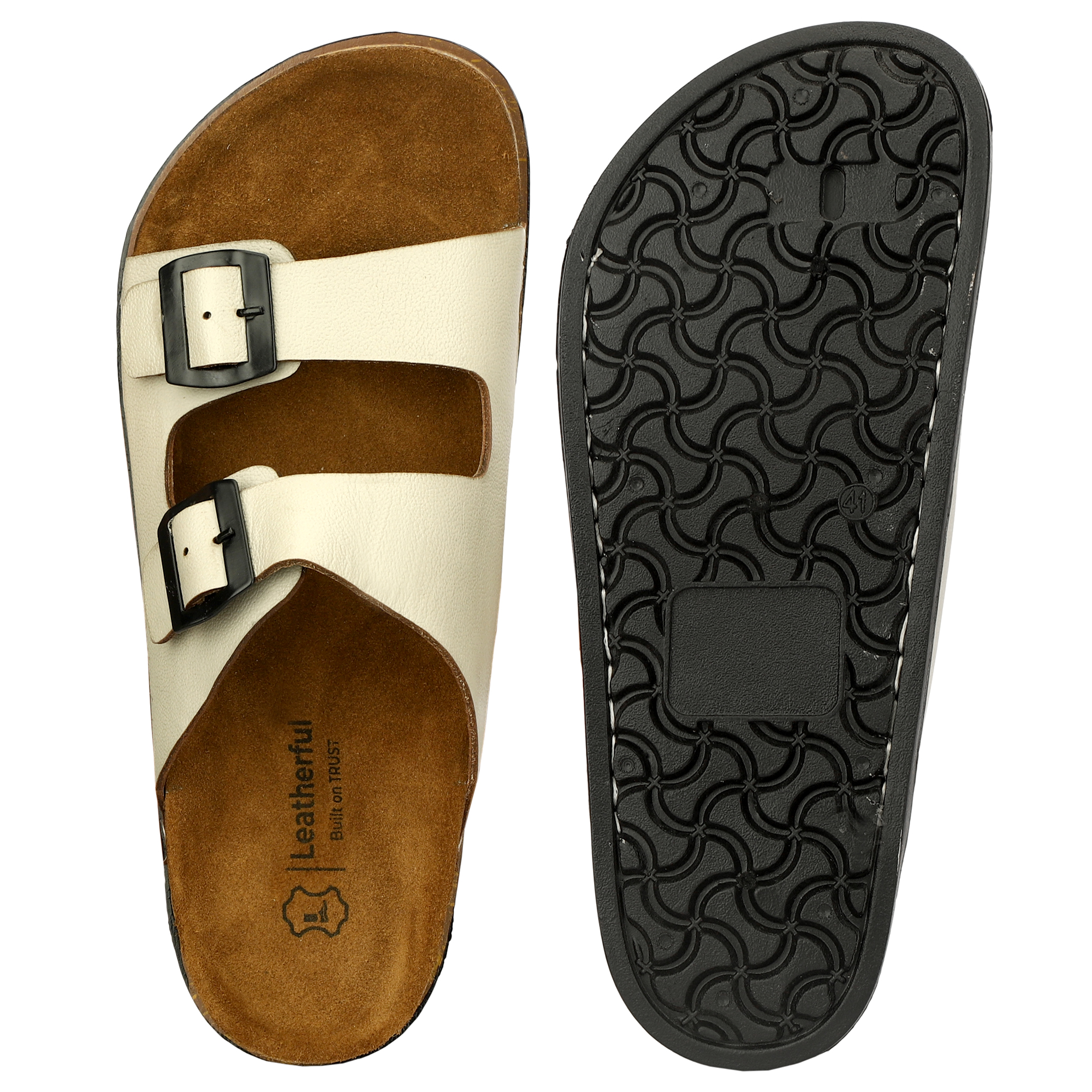 Leatherful Men's premium leather slipper | Genuine Leather upper | Suede Leather Insole | PU sole | Stylish flip flop for men | Birkenstock - Image 6