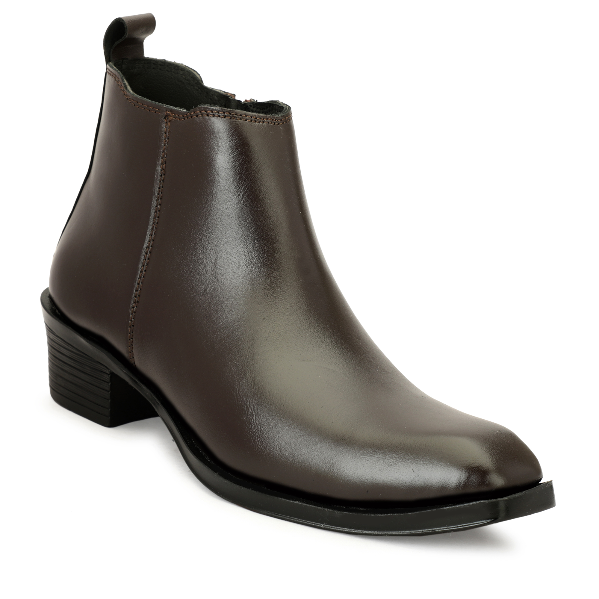 Men's Chelsea Boots with Zipper closure | Croc Textured Leather | Cuban Heel | Italian Design | TPR Sole | Cushioned Insole - Image 9