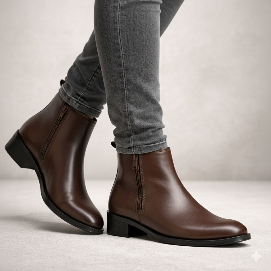 Men's Chelsea Boots with Zipper closure | Croc Textured Leather | Cuban Heel | Italian Design | TPR Sole | Cushioned Insole - Image 10