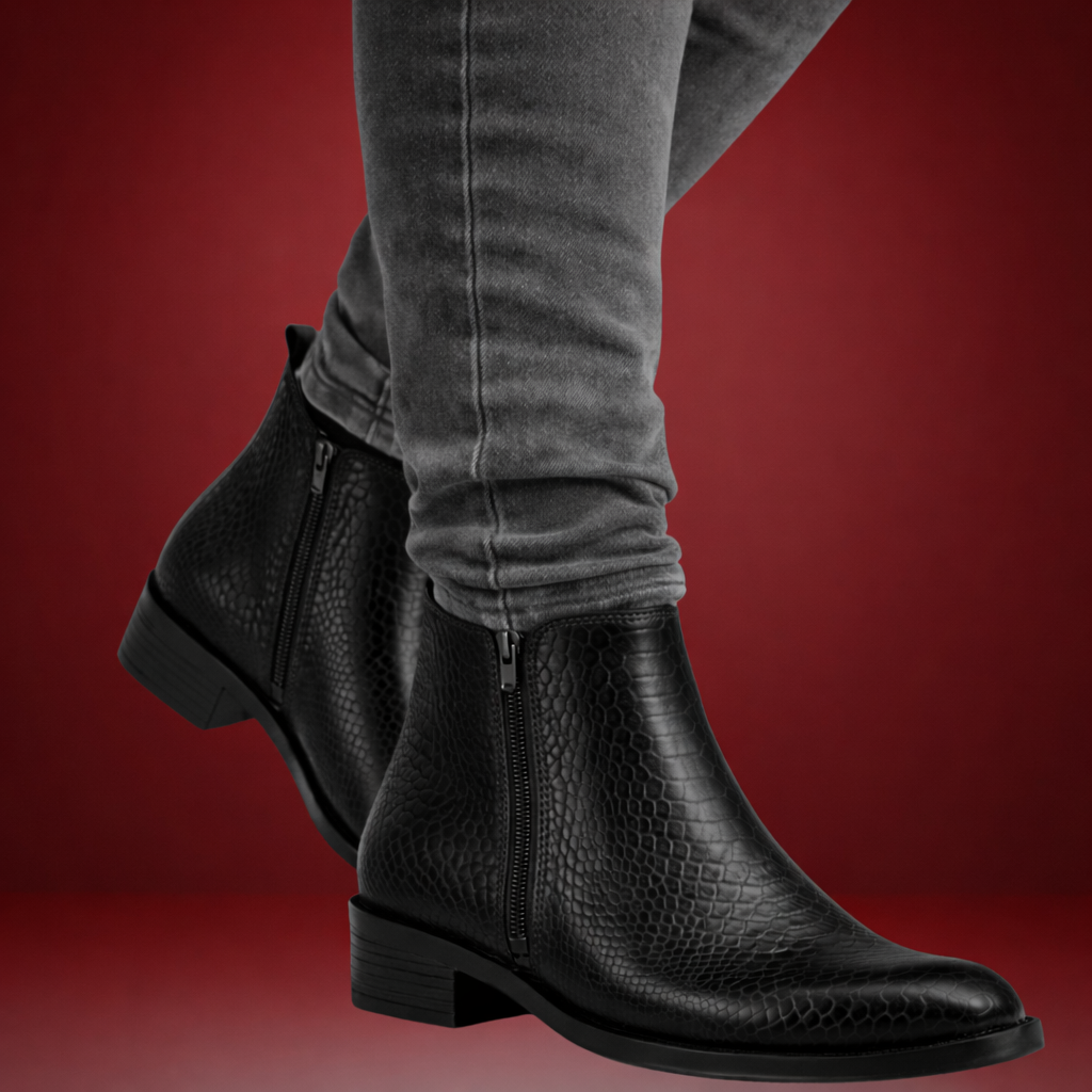 Men's Chelsea Boots with Zipper closure | Croc Textured Leather | Cuban Heel | Italian Design | TPR Sole | Cushioned Insole - Image 17