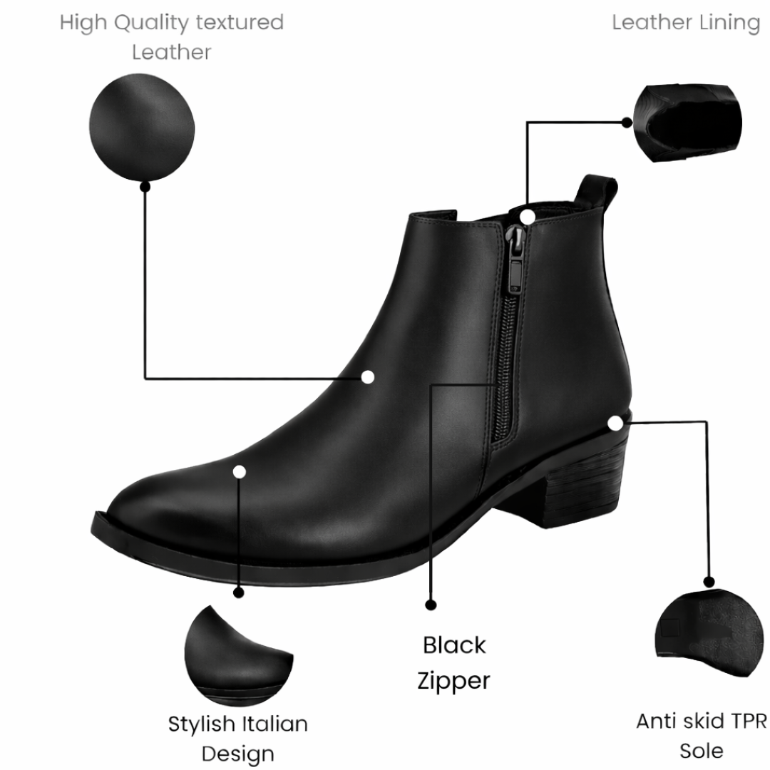 Men's Chelsea Boots with Zipper closure | Croc Textured Leather | Cuban Heel | Italian Design | TPR Sole | Cushioned Insole - Image 25