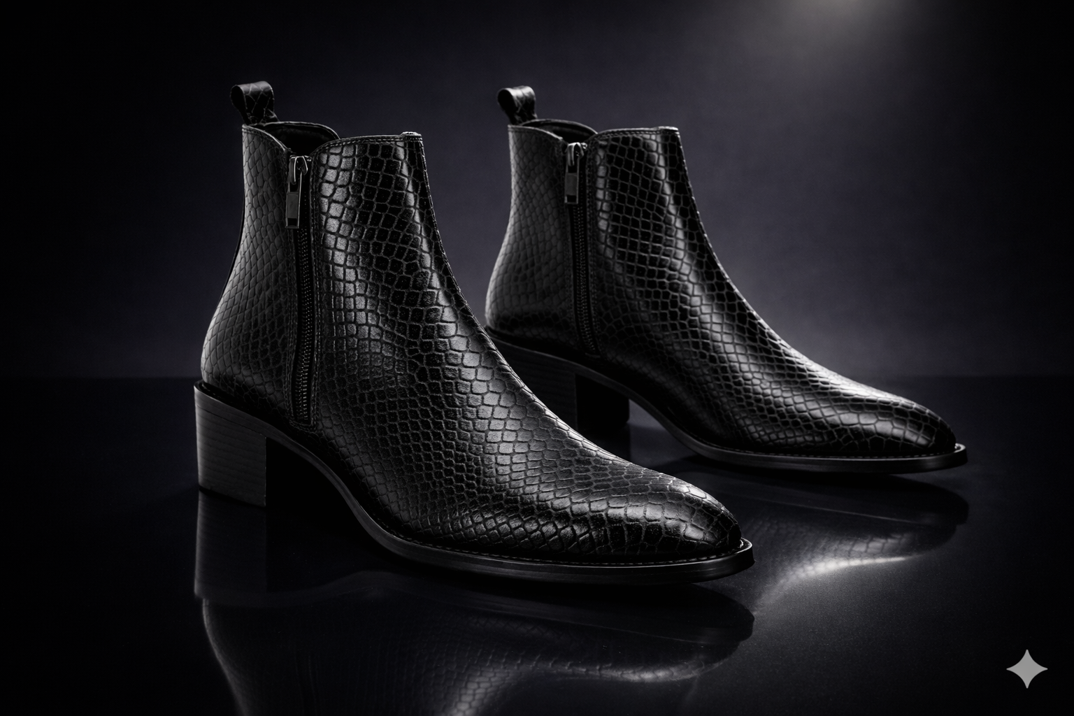 Men's Chelsea Boots with Zipper closure | Croc Textured Leather | Cuban Heel | Italian Design | TPR Sole | Cushioned Insole - Image 19