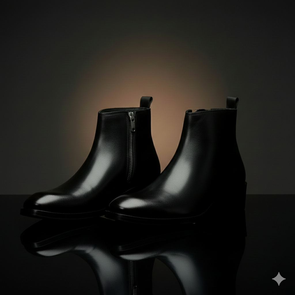 Men's Chelsea Boots with Zipper closure | Croc Textured Leather | Cuban Heel | Italian Design | TPR Sole | Cushioned Insole - Image 26