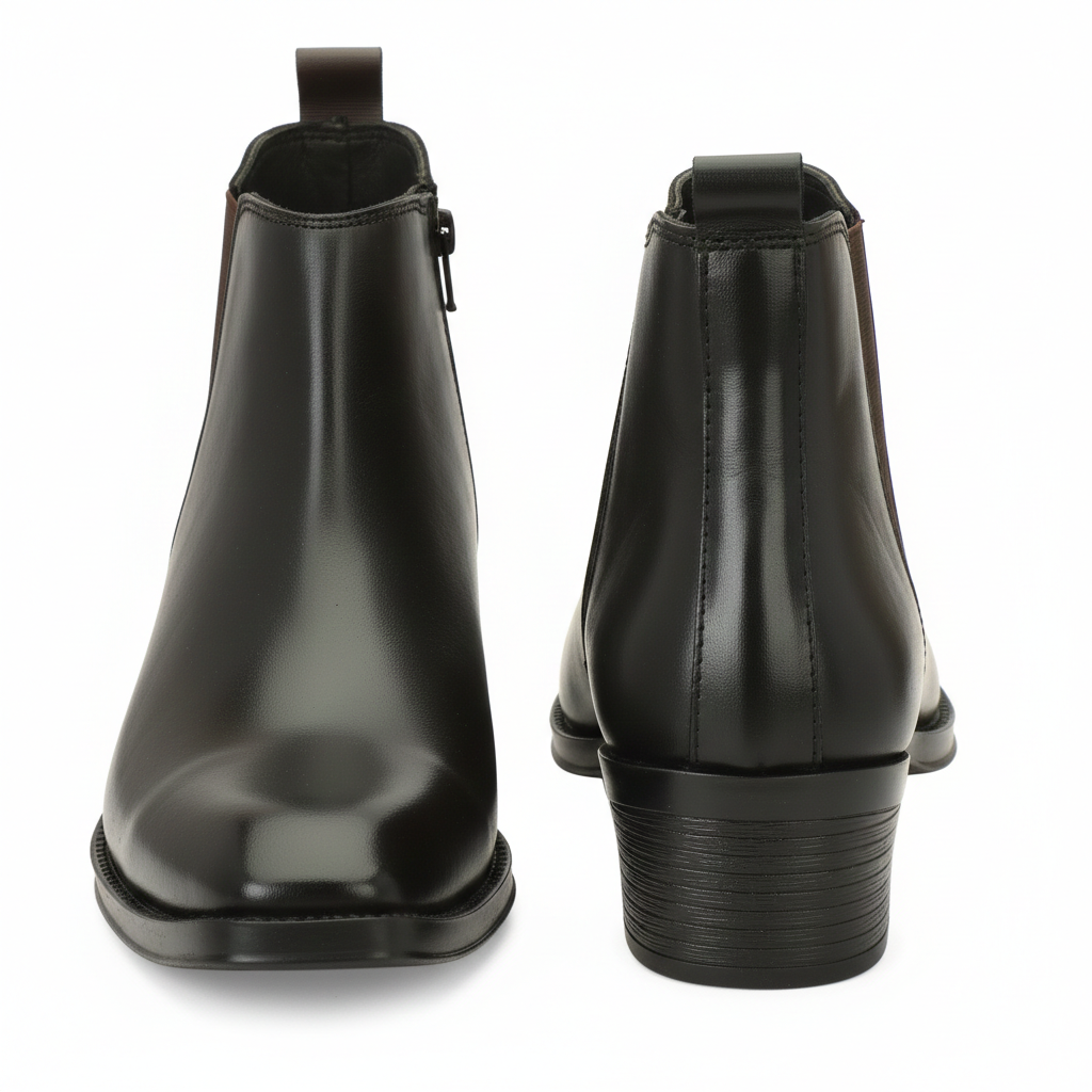 Men's Chelsea Boots with Zipper closure | Croc Textured Leather | Cuban Heel | Italian Design | TPR Sole | Cushioned Insole - Image 28