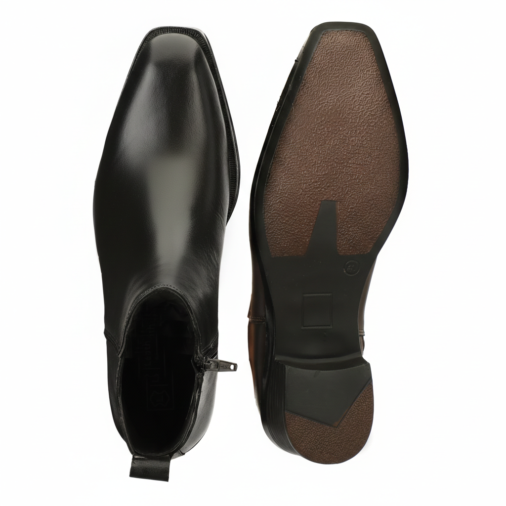 Men's Chelsea Boots with Zipper closure | Croc Textured Leather | Cuban Heel | Italian Design | TPR Sole | Cushioned Insole - Image 29